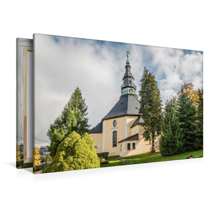 Premium Textil-Leinwand Seiffener Bergkirche