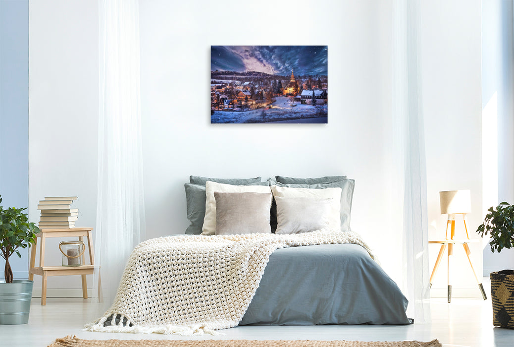 Premium Textil-Leinwand Weihnachten in Seiffen