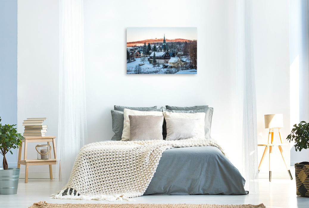 Premium Textil-Leinwand Blick von der Erzalm