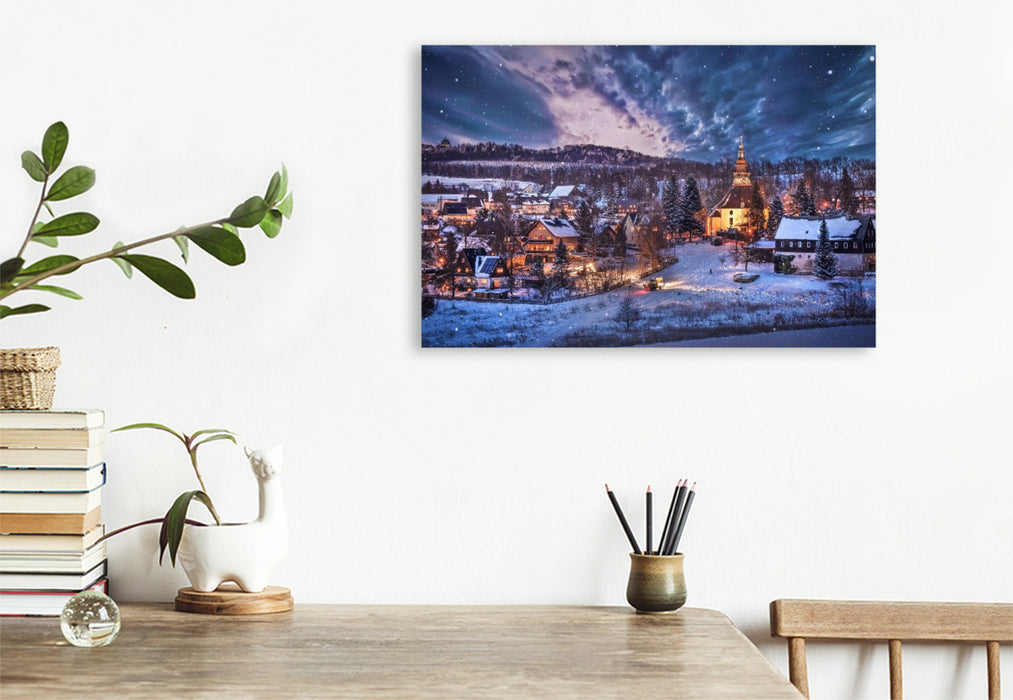 Premium Textil-Leinwand Weihnachten in Seiffen