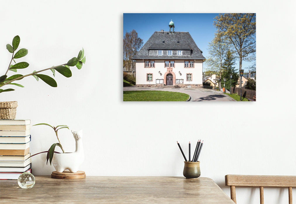 Premium Textil-Leinwand Das rathaus Seiffem