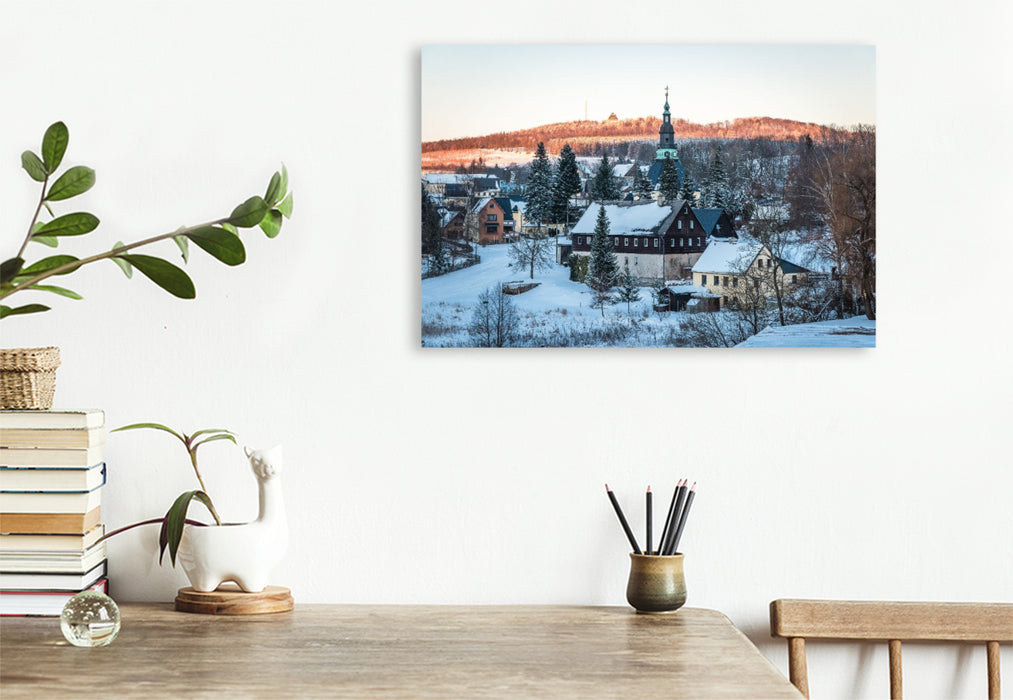 Premium Textil-Leinwand Blick von der Erzalm