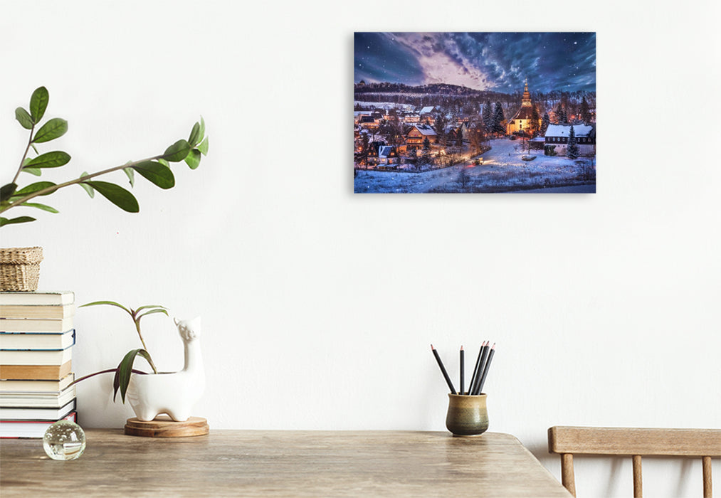 Premium Textil-Leinwand Weihnachten in Seiffen