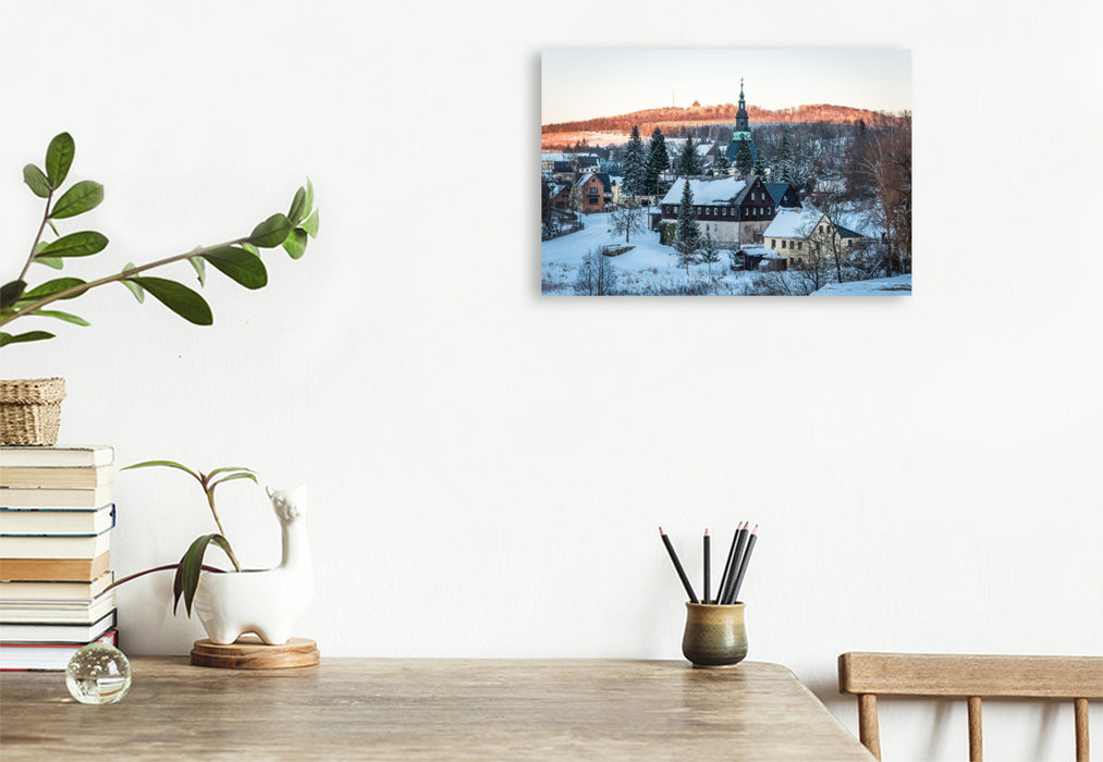 Premium Textil-Leinwand Blick von der Erzalm