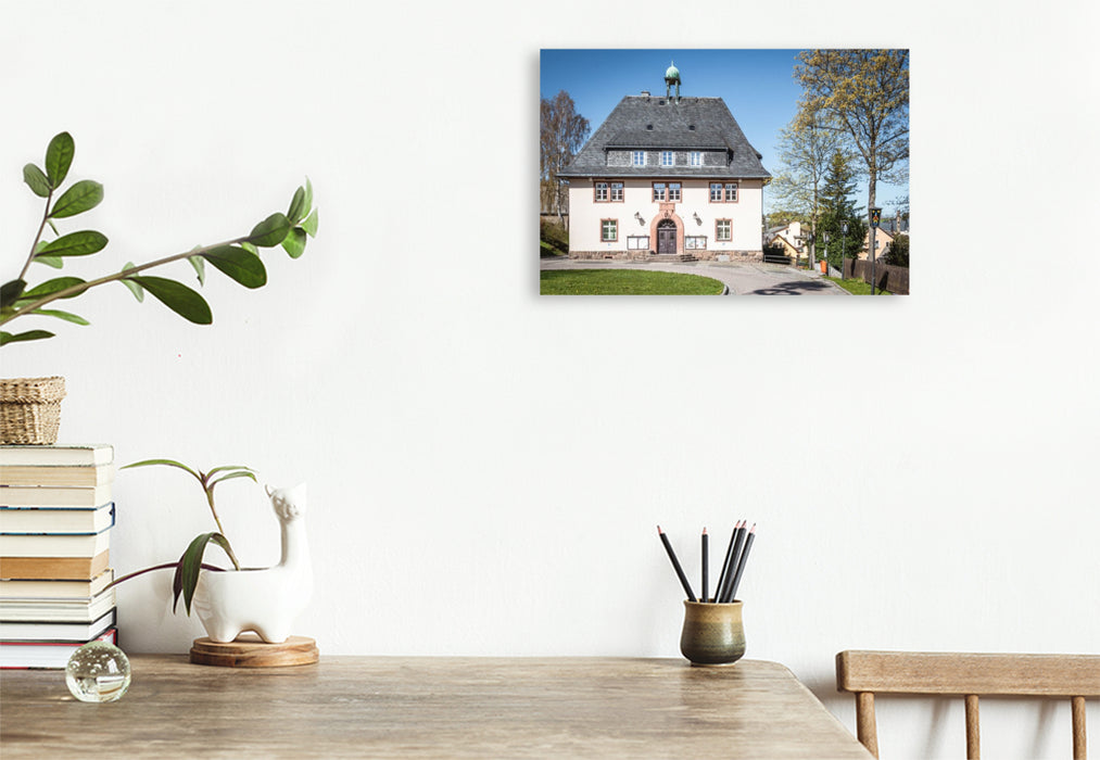 Premium Textil-Leinwand Das rathaus Seiffem
