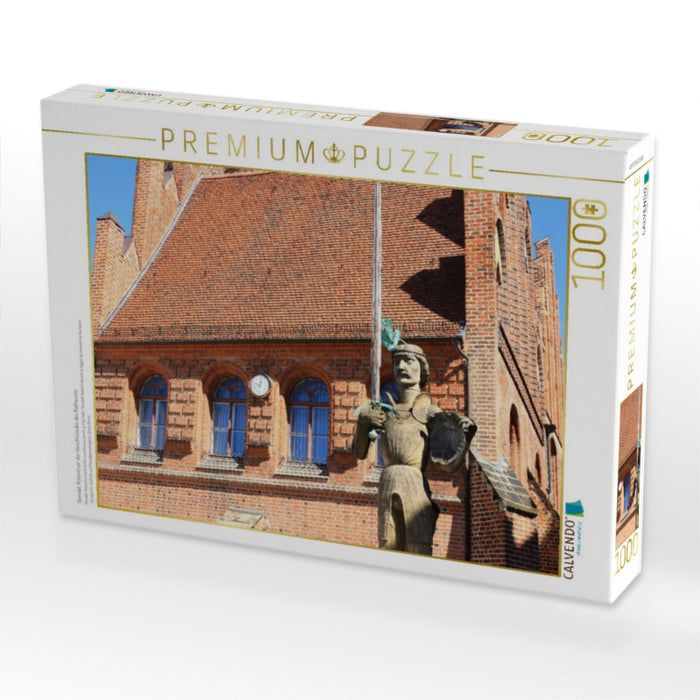 Stendal, Roland vor der Gerichtslaube des Rathauses - CALVENDO Foto-Puzzle'