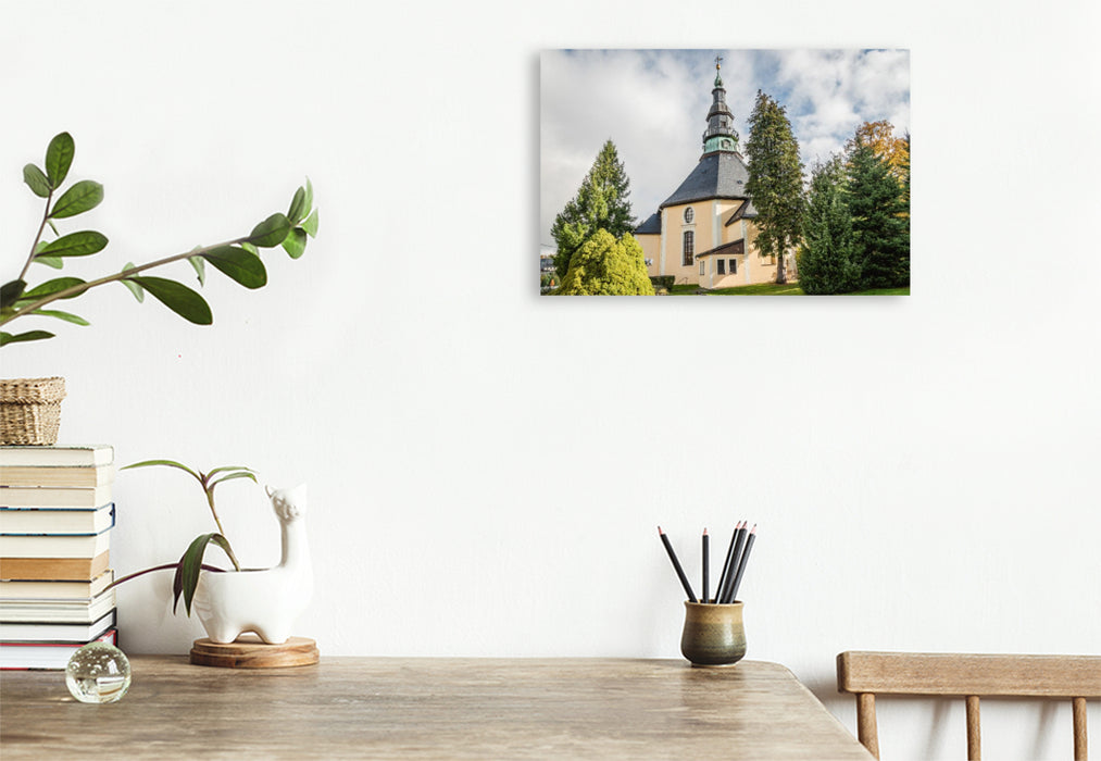 Premium Textil-Leinwand Seiffener Bergkirche