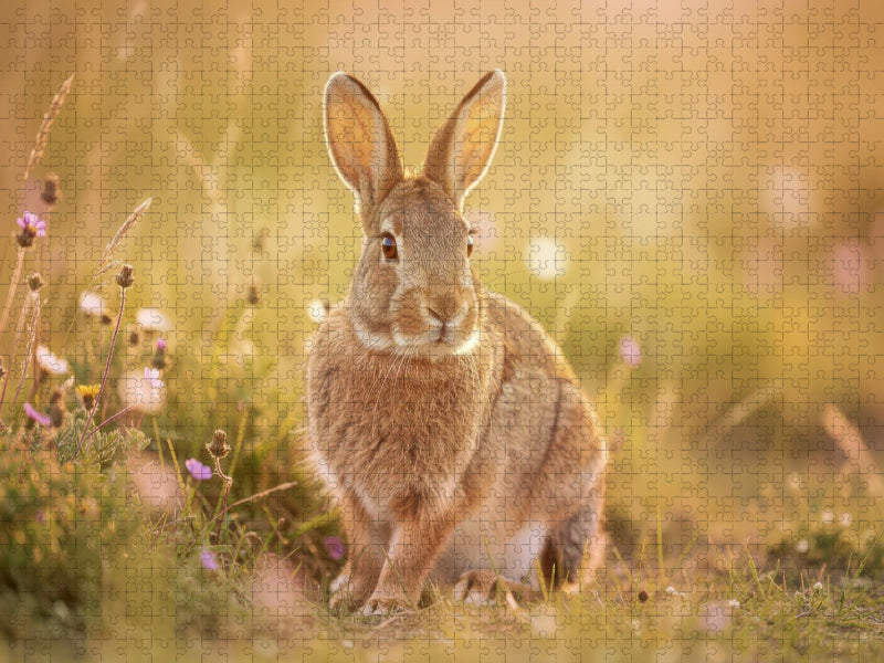 So süß wie der Frühling selbst: Feldhasen in Pastell. - CALVENDO Foto-Puzzle'
