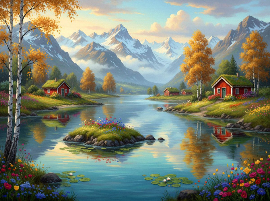 Besuch in Norwegen im Herbst - CALVENDO Foto-Puzzle'