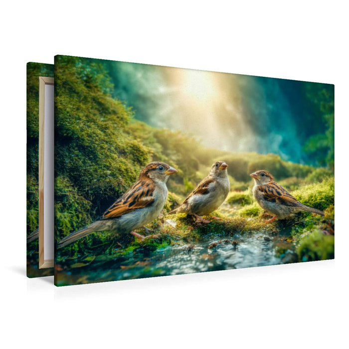 Premium Textil-Leinwand Klein, laut, lebendig