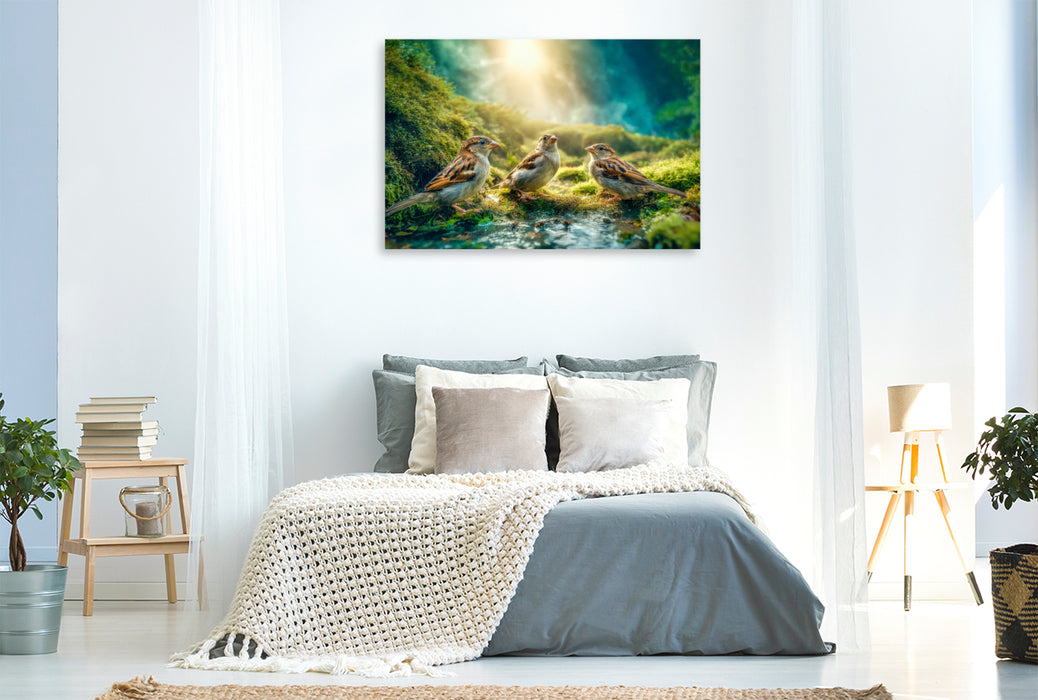 Premium Textil-Leinwand Klein, laut, lebendig