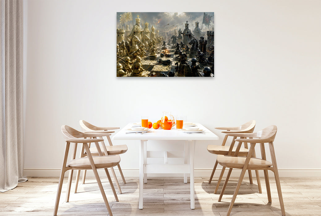 Premium Textil-Leinwand Schach. Matt. Mehr braucht’s nicht.