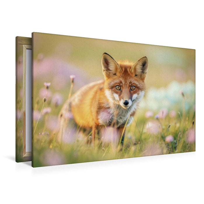Premium Textil-Leinwand Wo Felder rauschen, findet die Tierwelt ihr Zuhause.