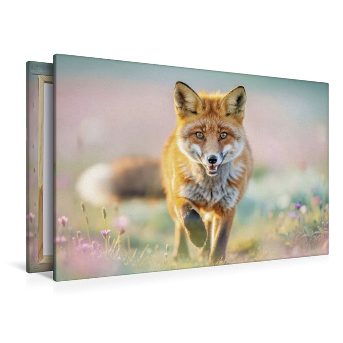 Premium Textil-Leinwand Tierwelt zwischen den Feldern.