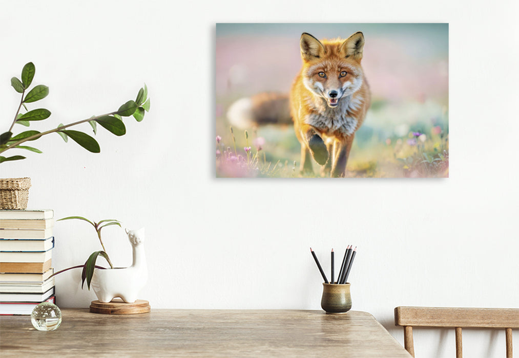 Premium Textil-Leinwand Tierwelt zwischen den Feldern.