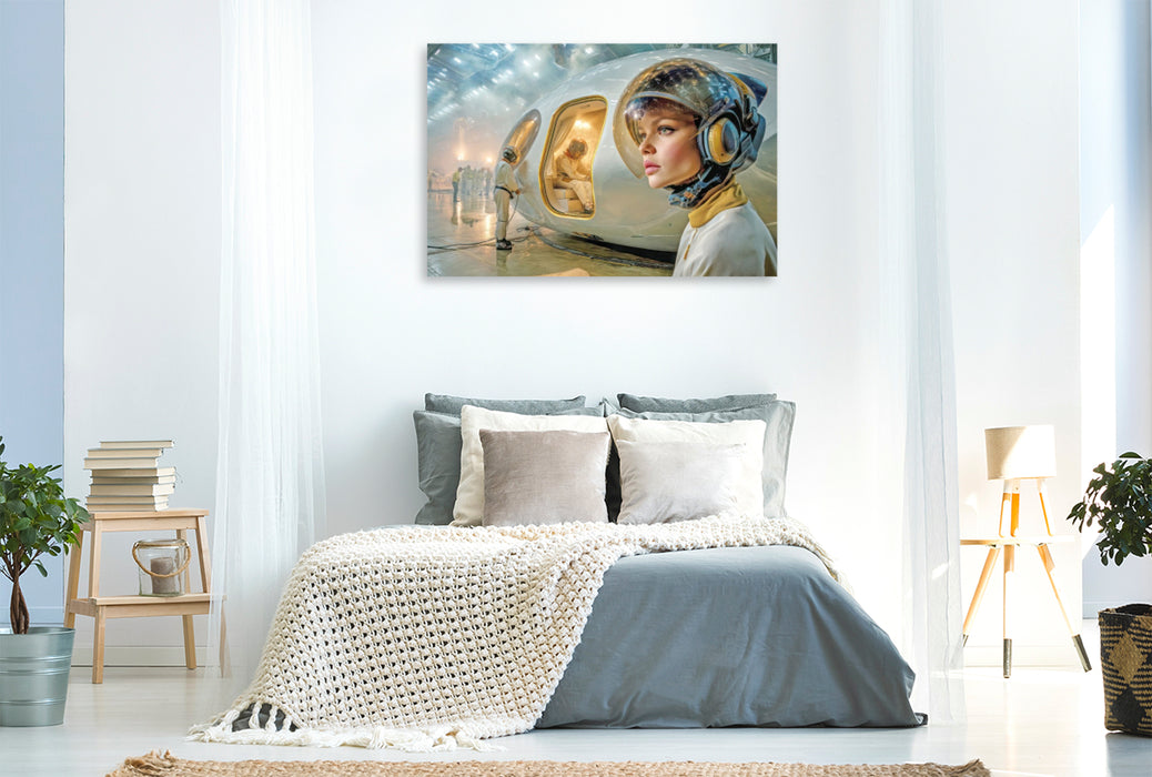 Premium Textil-Leinwand Viel Abenteuer im Kosmos