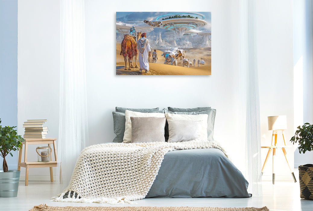 Premium Textil-Leinwand Viele Abenteuer im Kosmos