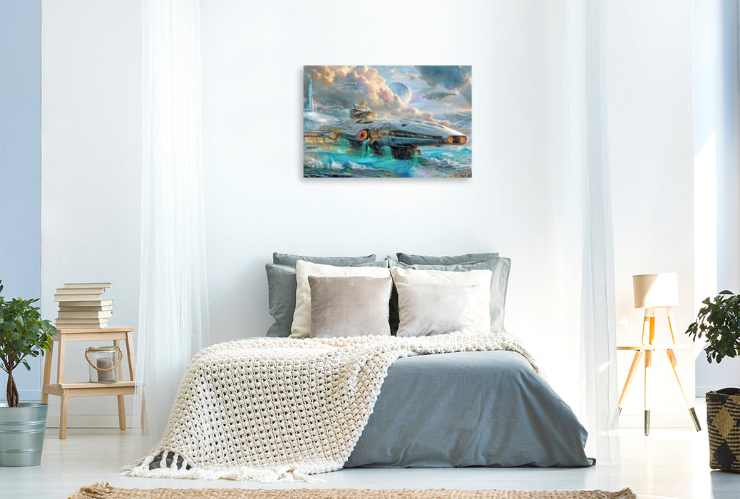 Premium Textil-Leinwand Viele Abenteuer im Kosmos