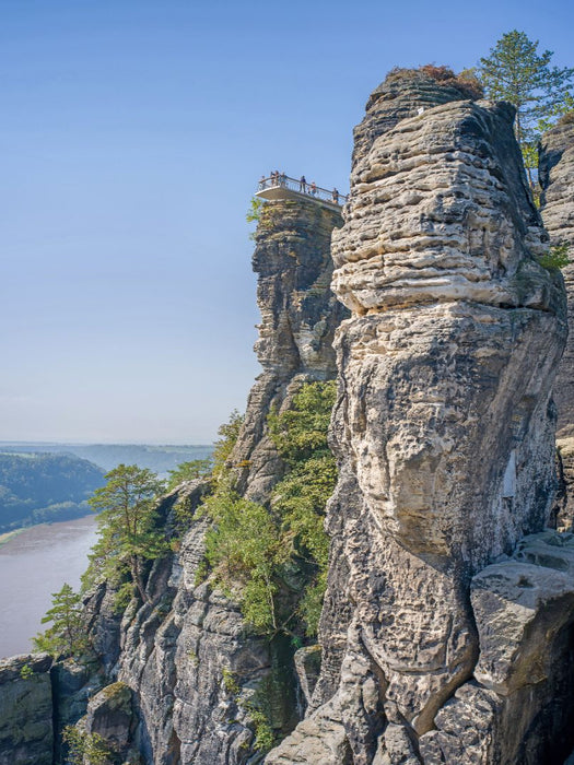 Sächsische Schweiz - Basteiaussicht und Elbe - CALVENDO Foto-Puzzle'