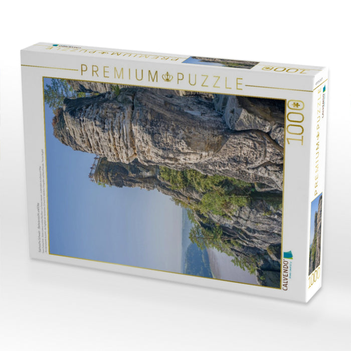Sächsische Schweiz - Basteiaussicht und Elbe - CALVENDO Foto-Puzzle'