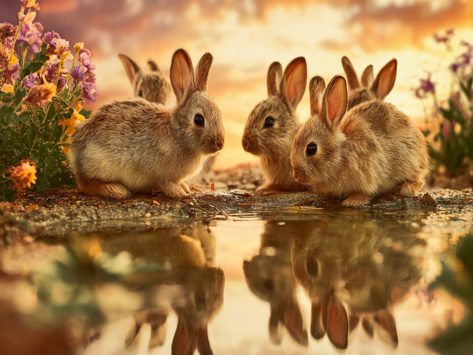 Glück spiegelt sich in kleinen Hasenaugen - CALVENDO Foto-Puzzle'