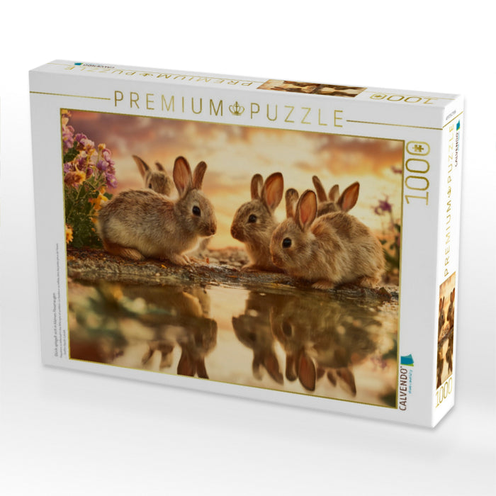Glück spiegelt sich in kleinen Hasenaugen - CALVENDO Foto-Puzzle'