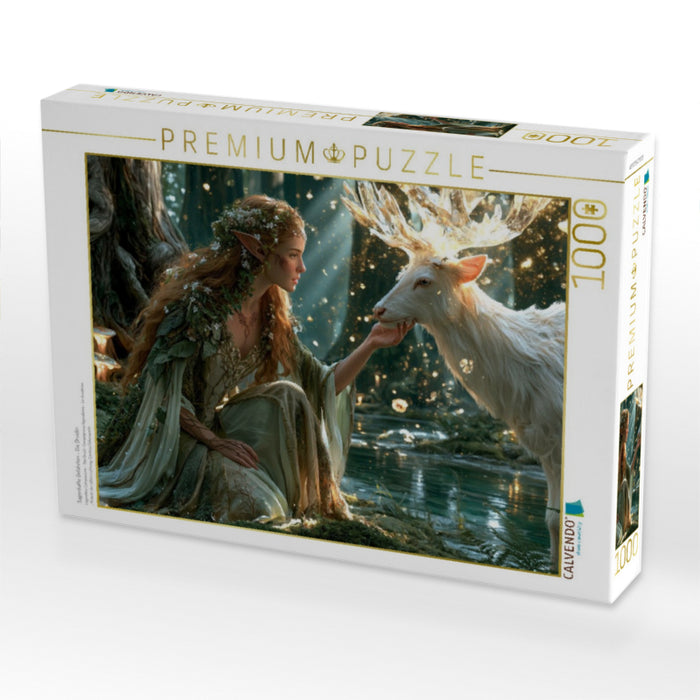 Sagenhafte Gefährten - Die Druidin - CALVENDO Foto-Puzzle'