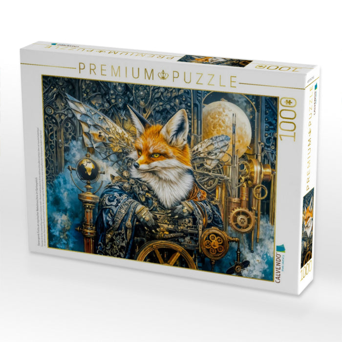 Steampunk Fuchs an mystischer Nebelmaschine im Fantasyreich - CALVENDO Foto-Puzzle'