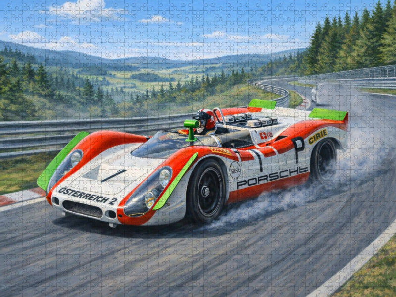 Beim 1000-km-Rennen auf dem Nürburgring 1969 siegten Jo Siffert und Brian Redman mit ihrem Porsche 908/02. - CALVENDO Foto-Puzzle'