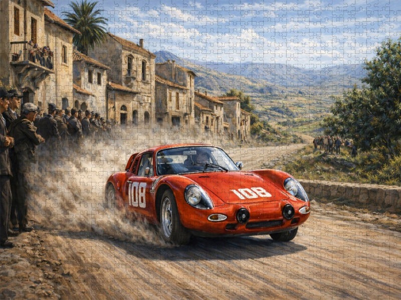 Bei der Targa Florio 1962 ließ der dritte Platz des Porsche 718 GTR aufhorchen. - CALVENDO Foto-Puzzle'
