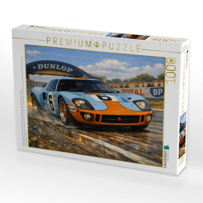 In der vorletzten Kurve sicherte Jacky Ickx nach 24 Stunden den Sieg für Ford in Le Mans. - CALVENDO Foto-Puzzle'
