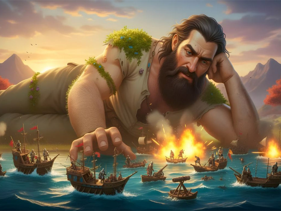 Gulliver beobachtet den Krieg der Zwerge - CALVENDO Foto-Puzzle'
