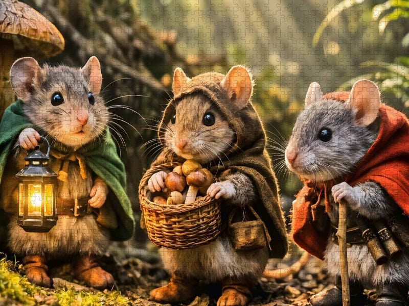 Wald-Expedition der drei kleinen Abenteuermäuse - CALVENDO Foto-Puzzle'