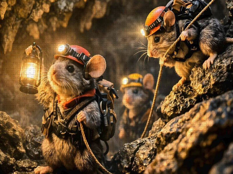 Höhlen-Expedition der drei mutigen Abenteuermäuse - CALVENDO Foto-Puzzle'