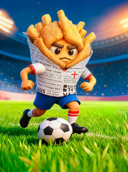 England Fish and Chips Fußballer in farbenfroher Stadionszene - CALVENDO Foto-Puzzle'