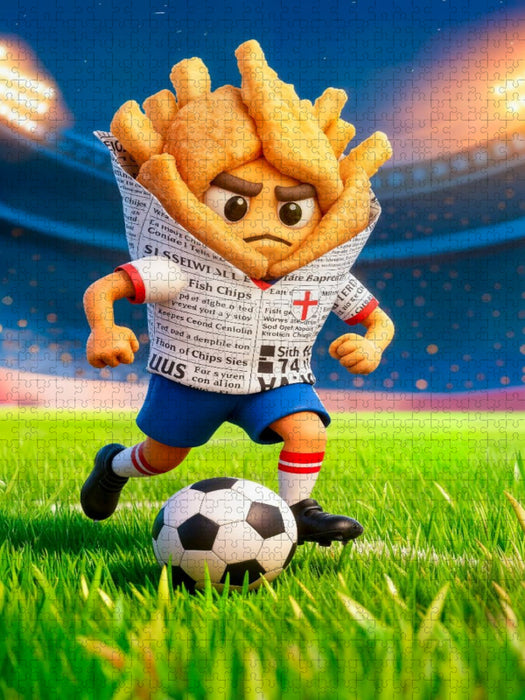 England Fish and Chips Fußballer in farbenfroher Stadionszene - CALVENDO Foto-Puzzle'