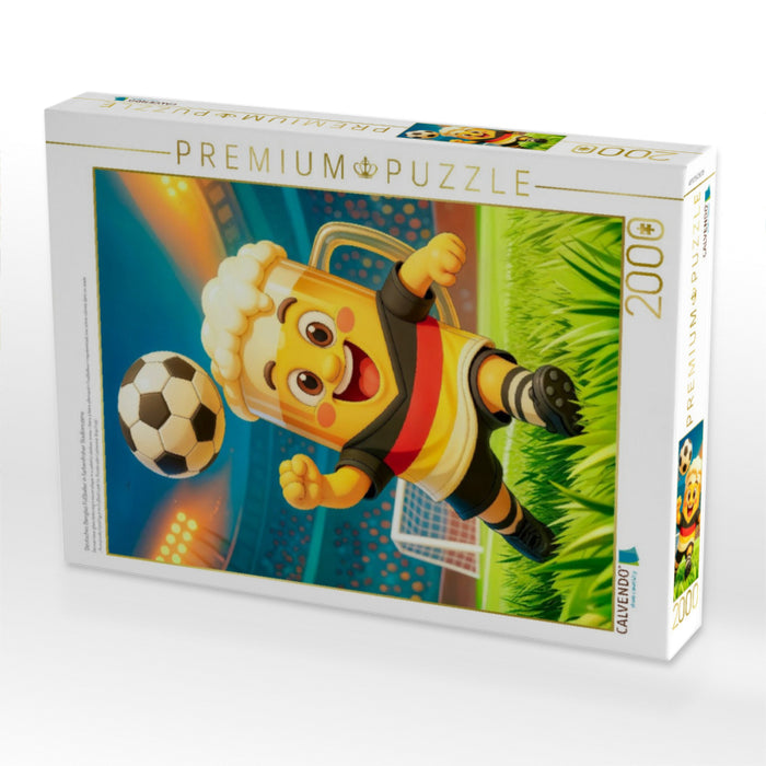 Deutsches Bierglas Fußballer in farbenfroher Stadionszene - CALVENDO Foto-Puzzle'