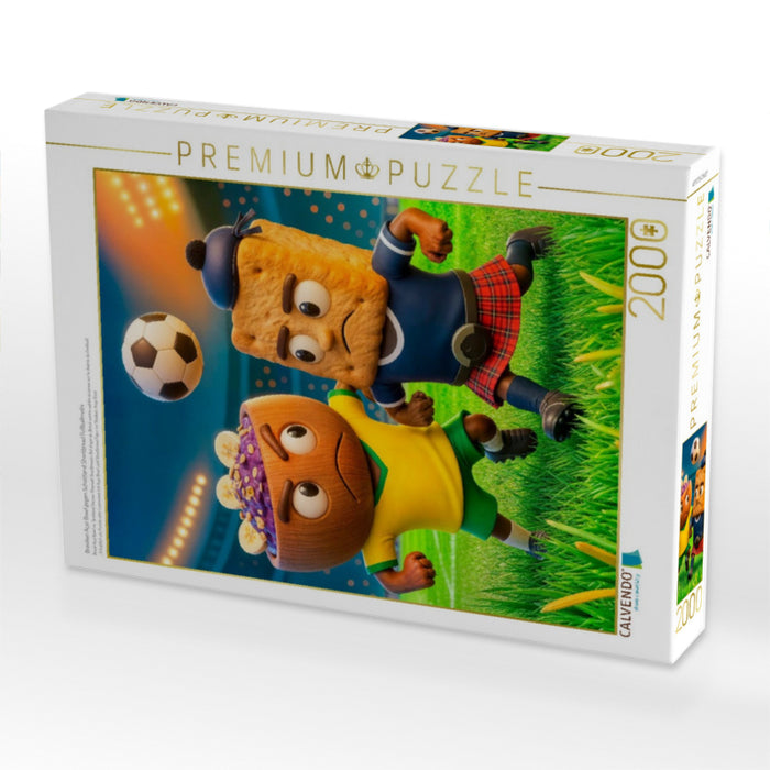 Brasilien Açaí‑Bowl gegen Schottland Shortbread Fußballmotiv - CALVENDO Foto-Puzzle'