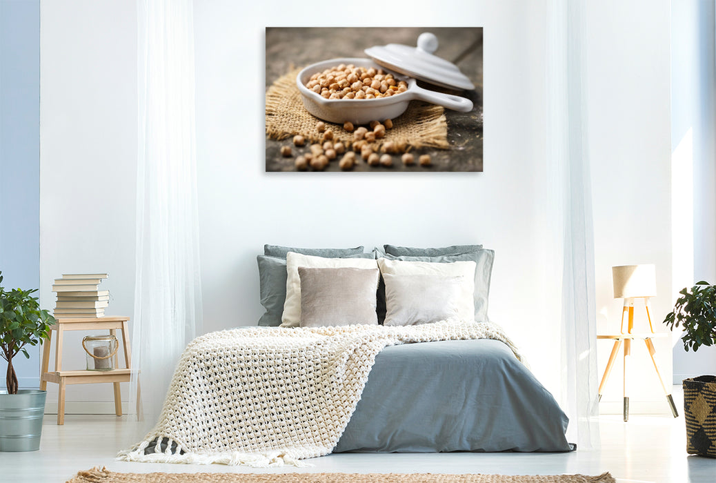 Premium Textil-Leinwand Getrocknete Kichererbsen
