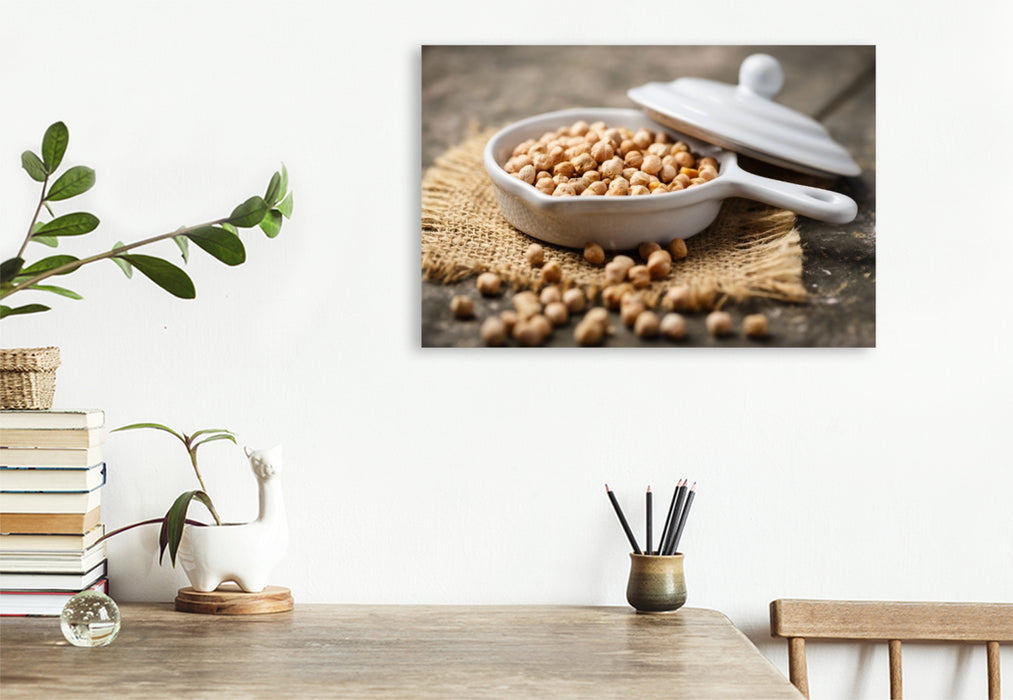 Premium Textil-Leinwand Getrocknete Kichererbsen