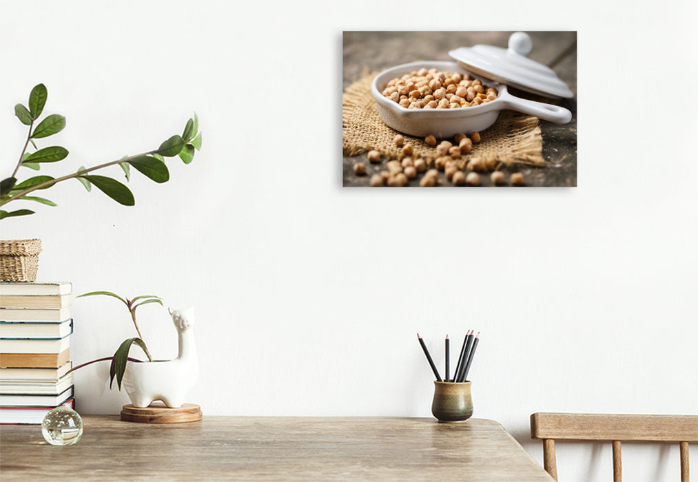 Premium Textil-Leinwand Getrocknete Kichererbsen