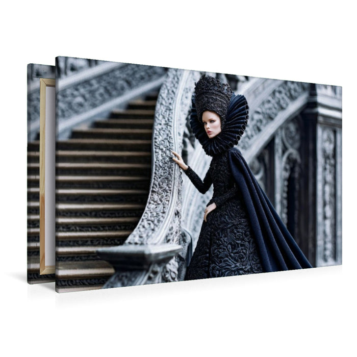 Premium Textil-Leinwand Schwarze Fee