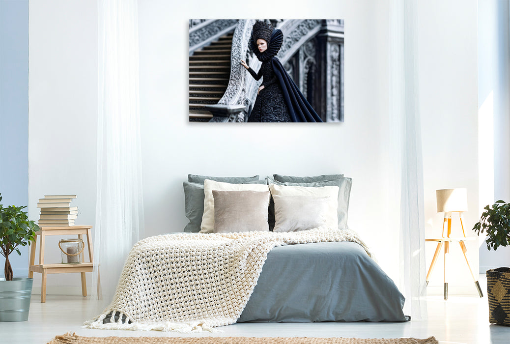 Premium Textil-Leinwand Schwarze Fee