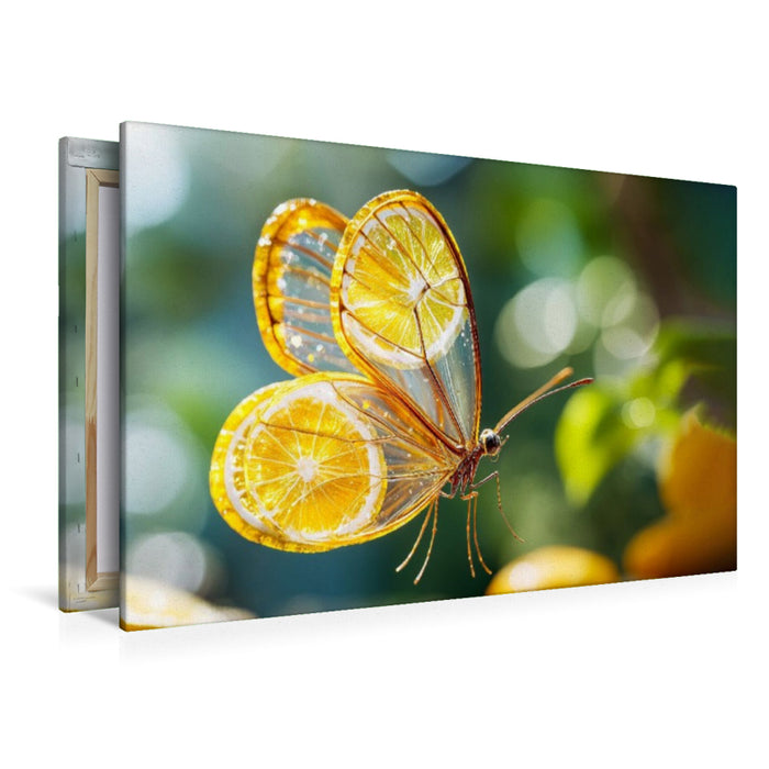 Premium Textil-Leinwand Zitronenfalter