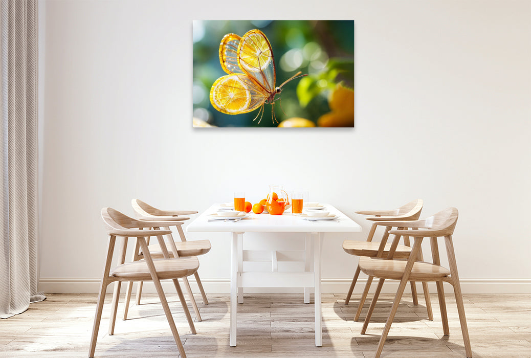 Premium Textil-Leinwand Zitronenfalter