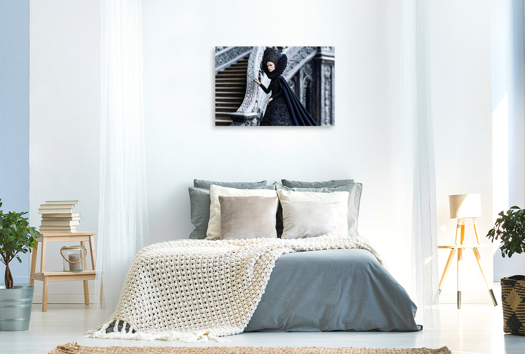 Premium Textil-Leinwand Schwarze Fee