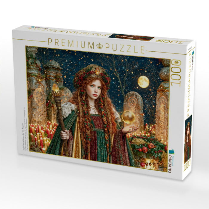 Sagenhafte Gefährten - Die Yule-Magierin - CALVENDO Foto-Puzzle'