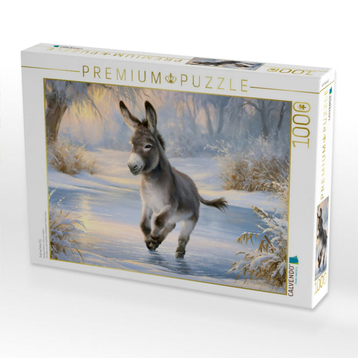 Esel auf dem Eis - CALVENDO Foto-Puzzle'