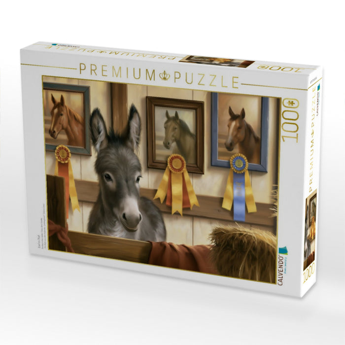 Esel im Stall - CALVENDO Foto-Puzzle'