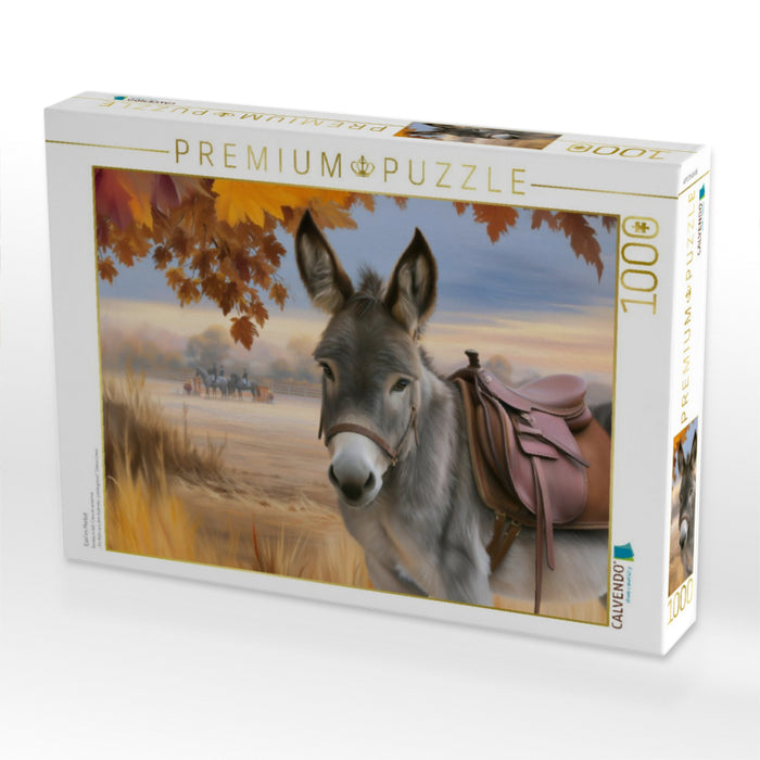 Esel im Herbst - CALVENDO Foto-Puzzle'